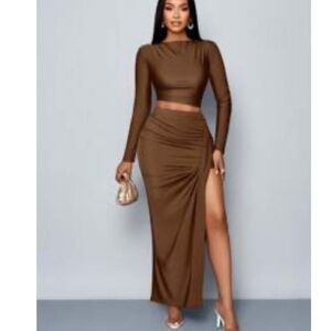 Elegant Brown Maxi dress